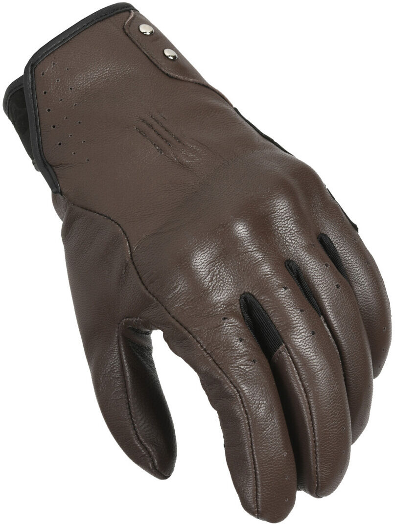 Macna Rouge Guantes de motocicleta perforados para damas - Marrón (XL)