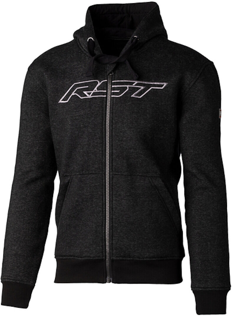 RST Zip Through Logo Sudadera con capucha Zip de motocicleta - Negro (M)