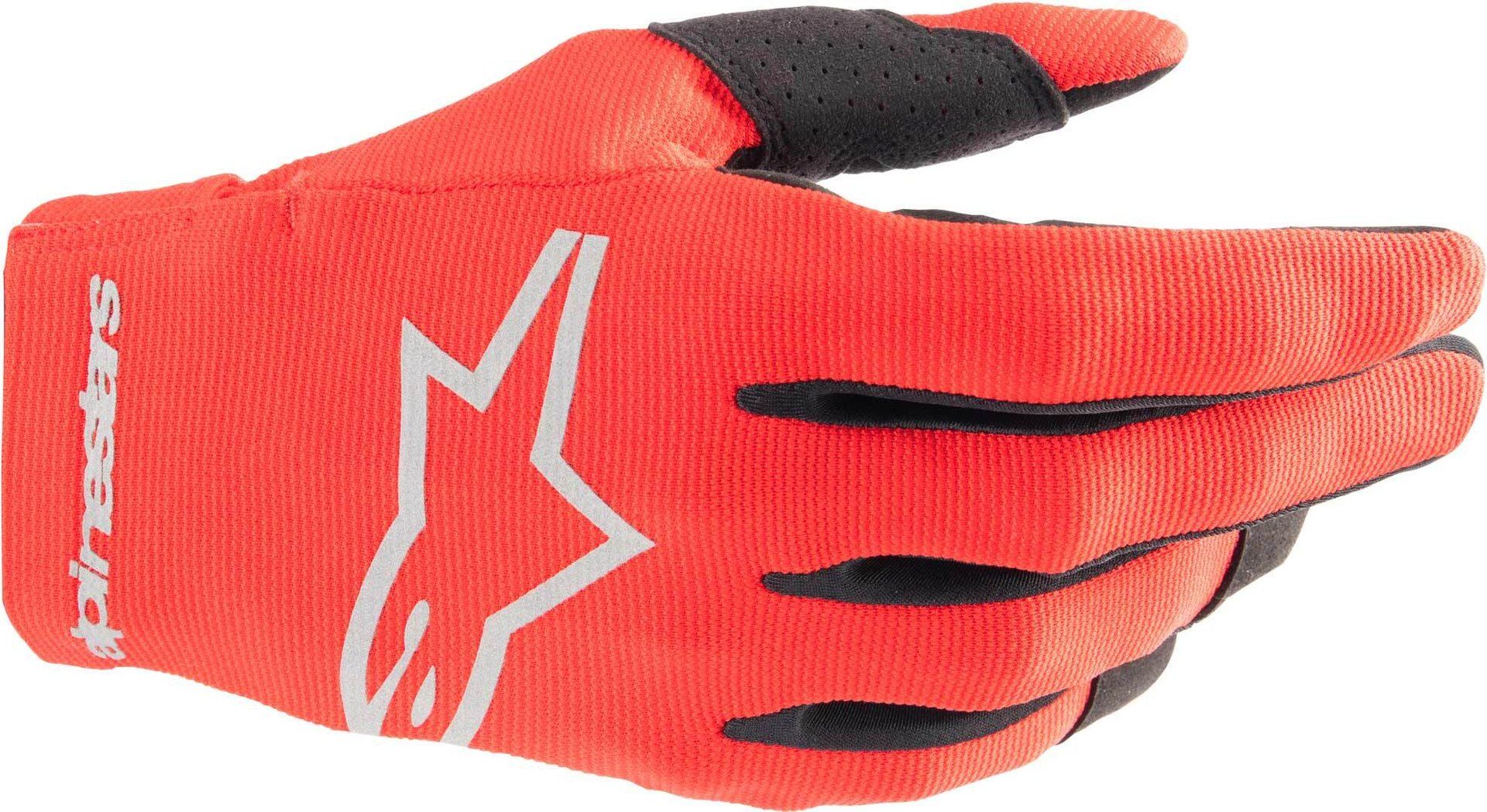 Alpinestars Radar Guantes de motocross - Rojo Plata (2XL)