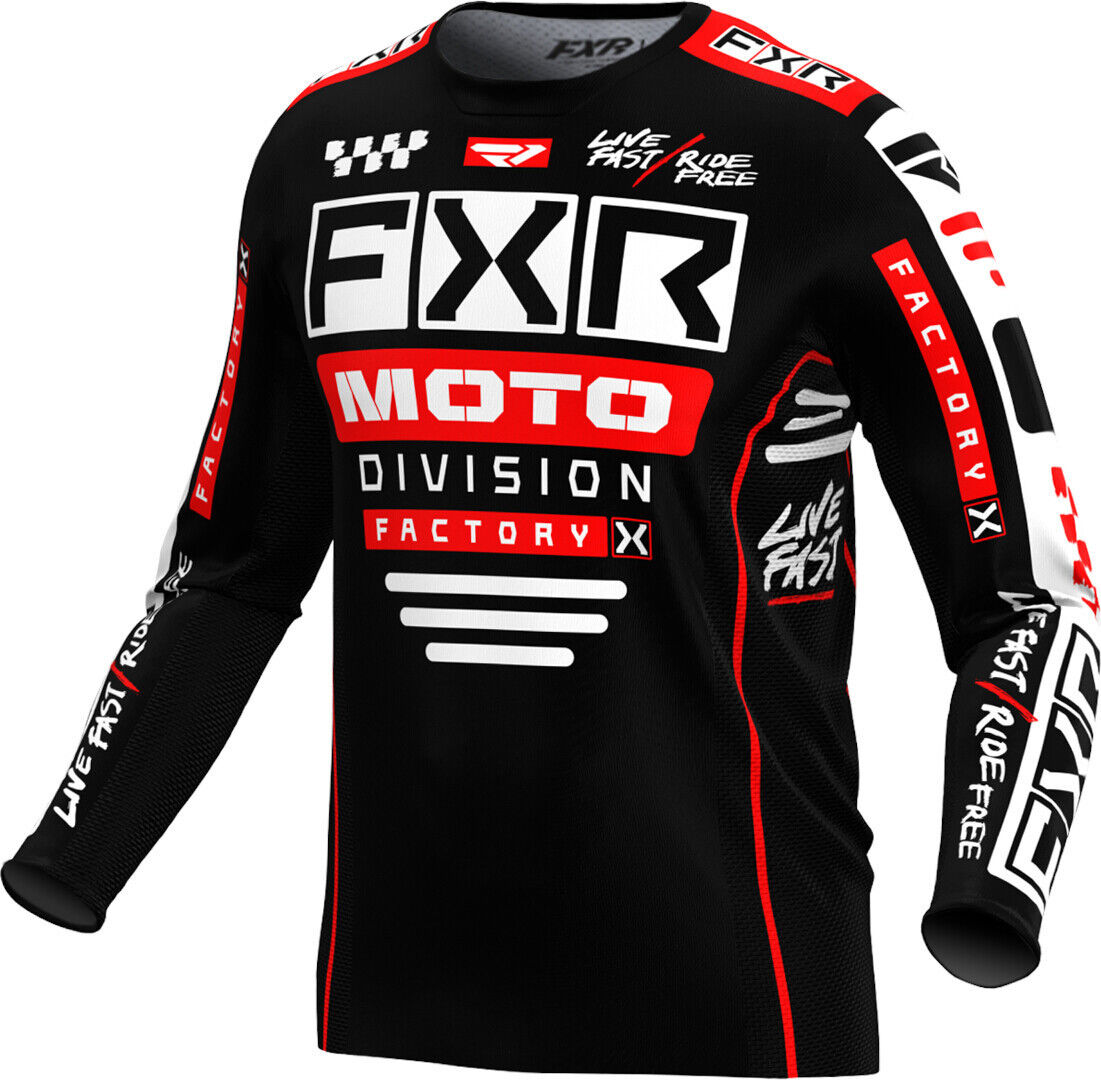 FXR Podium Gladiator 2024 Maillot de motocross - Negro Blanco Rojo (XS)
