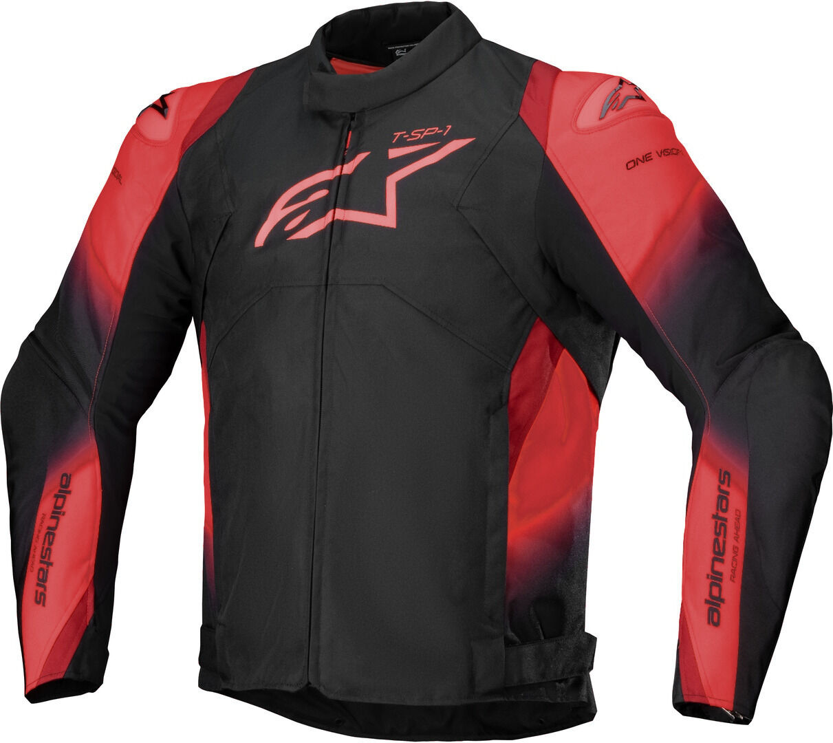 Alpinestars T-SP 1 V2 chaqueta textil impermeable para motocicletas - Negro Rojo (2XL)