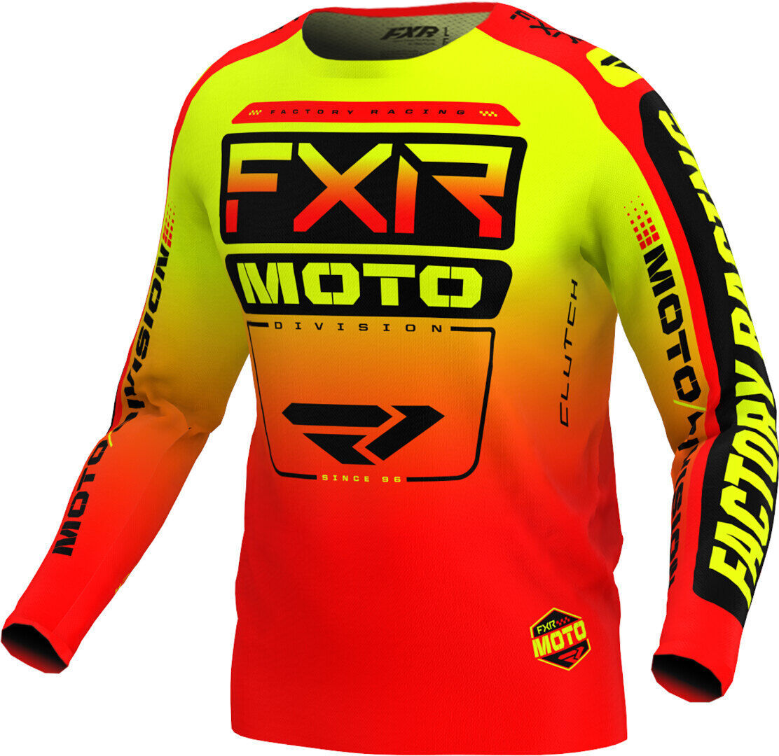 FXR Clutch 2024 Youth Maillot de motocross - Negro Rojo Amarillo (S)