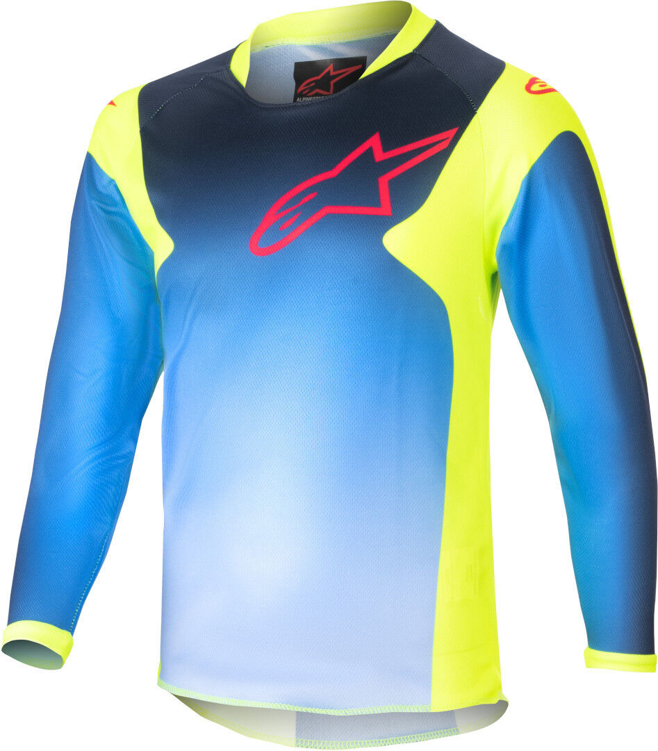 Alpinestars Racer Hoen Maillot de motocross para niños - Rojo Azul Amarillo (2XS)