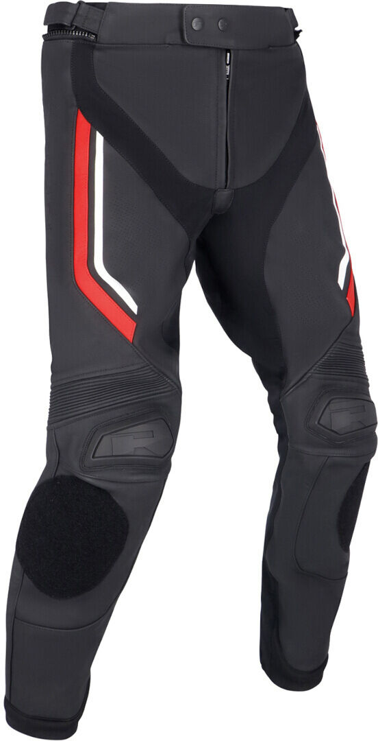 Richa Matrix 2 Pantalones de cuero para moto - Negro Blanco Rojo (56)