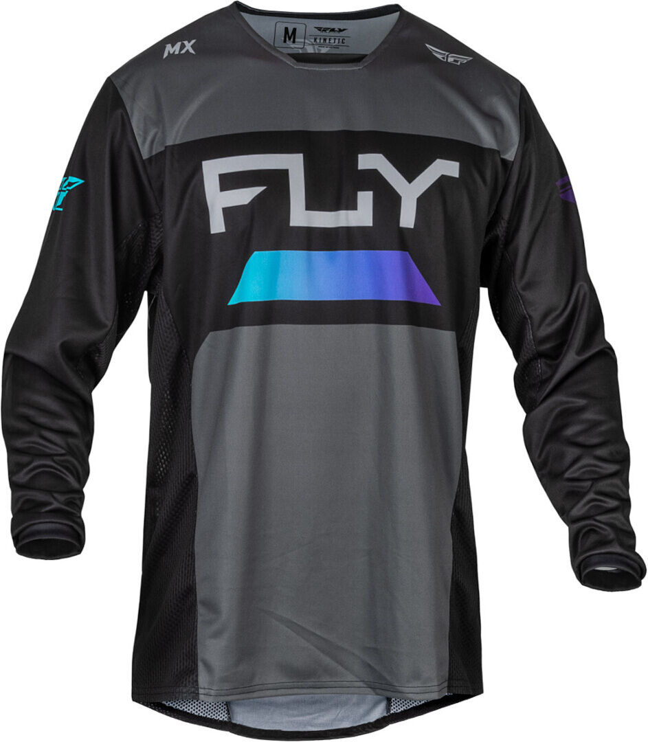 FLY Racing Kinetic Reload 2024 Maillot de motocross - Negro Gris Azul (2XL)