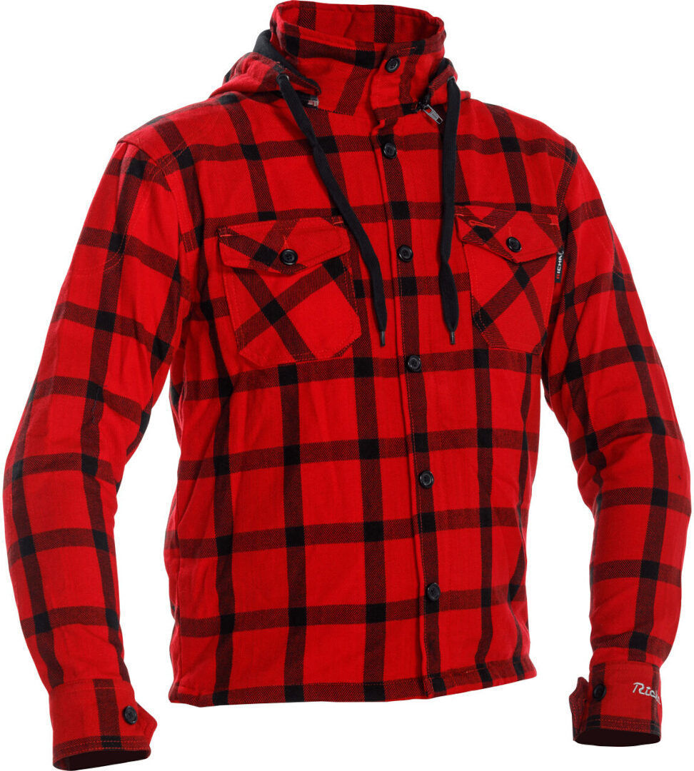 Richa Lumber Chaqueta textil de moto - Negro Rojo (3XL)