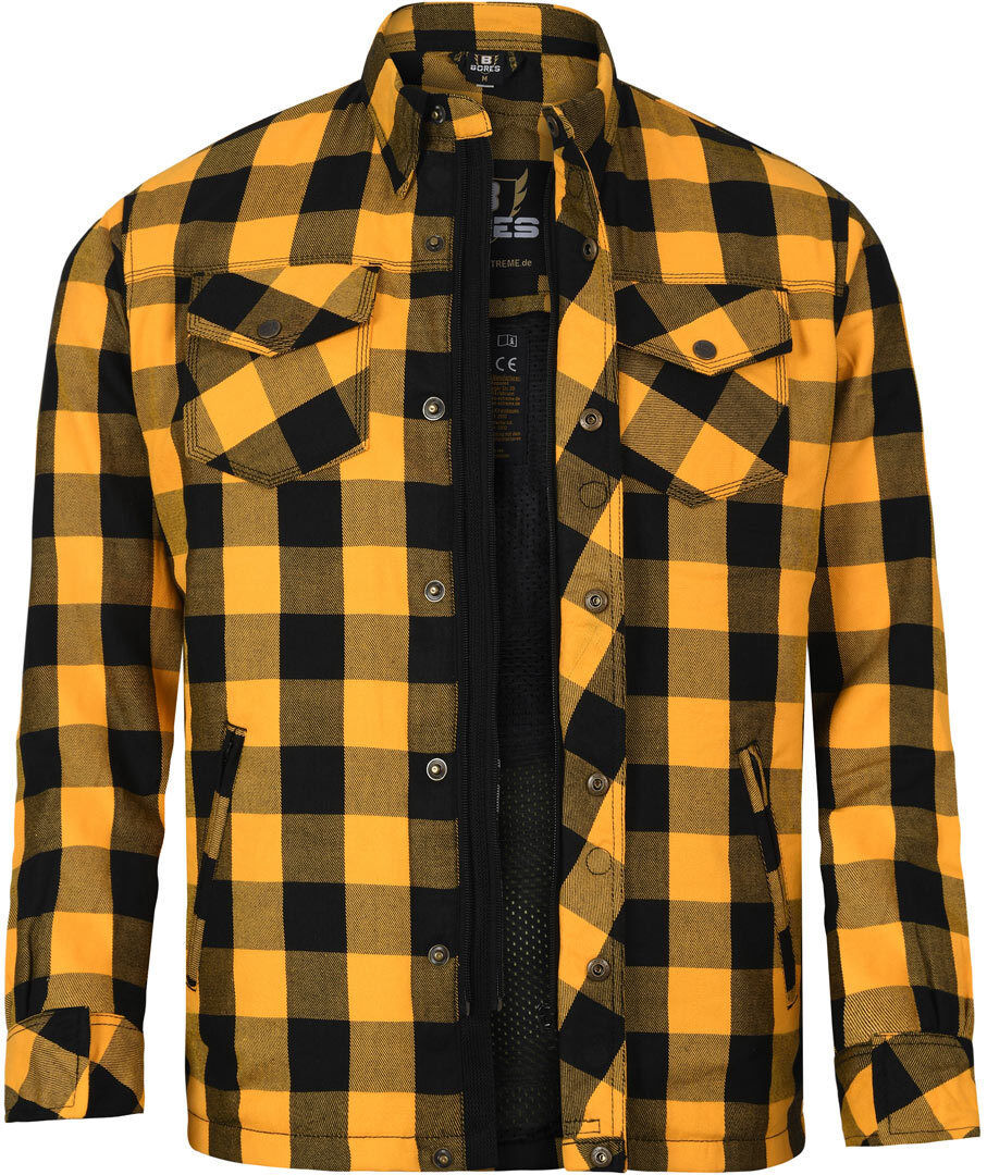 Bores Lumberjack Basic Camisa de moto - Negro Amarillo (5XL)