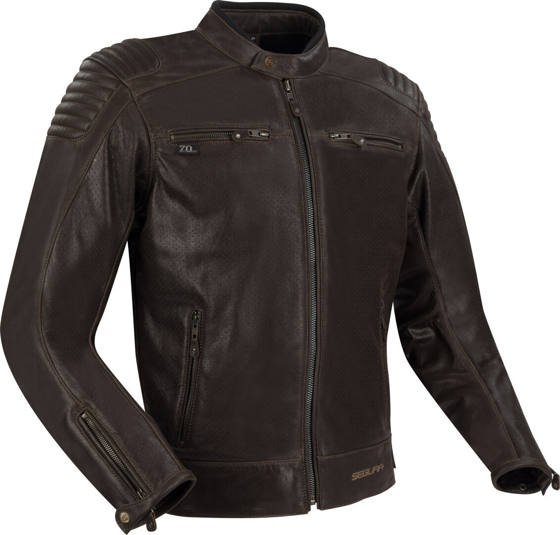 Segura Express Chaqueta de cuero para moto - Marrón (L)