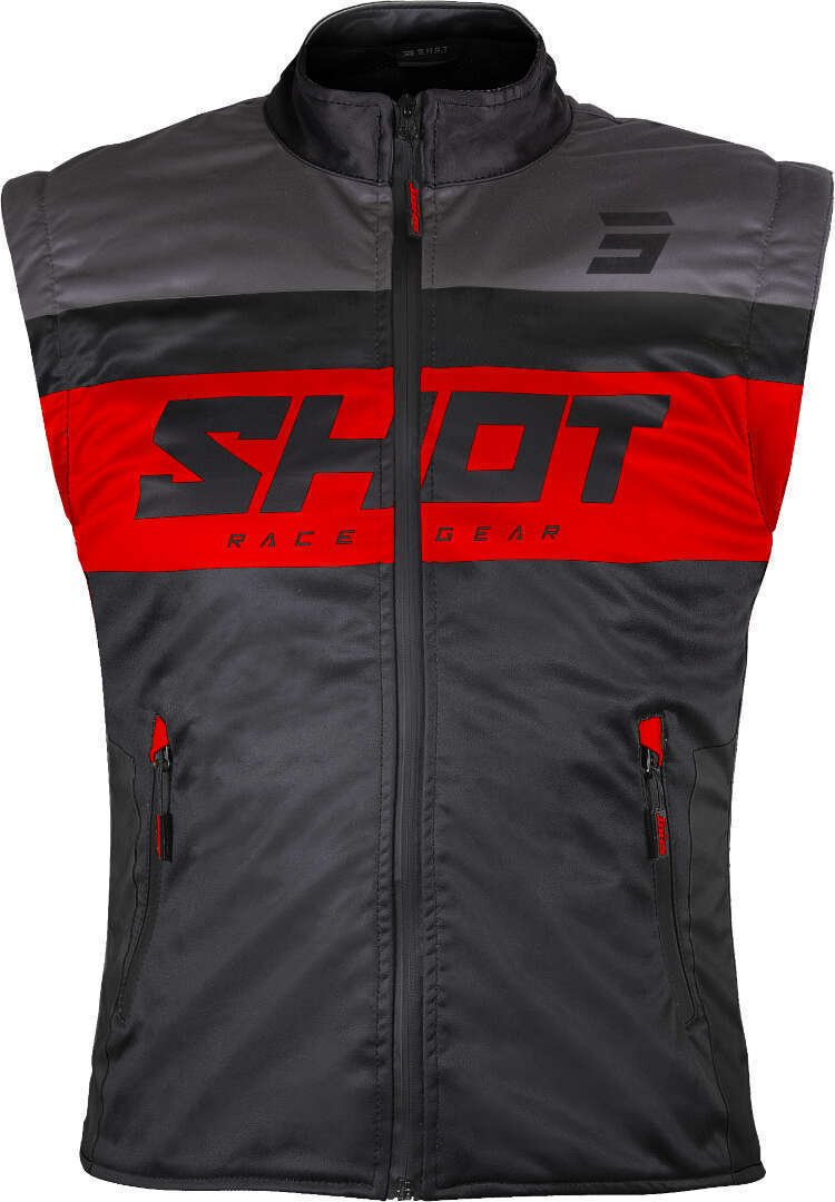 Shot Bodywarmer Lite Chaleco de motocross - Negro Rojo (2XL)