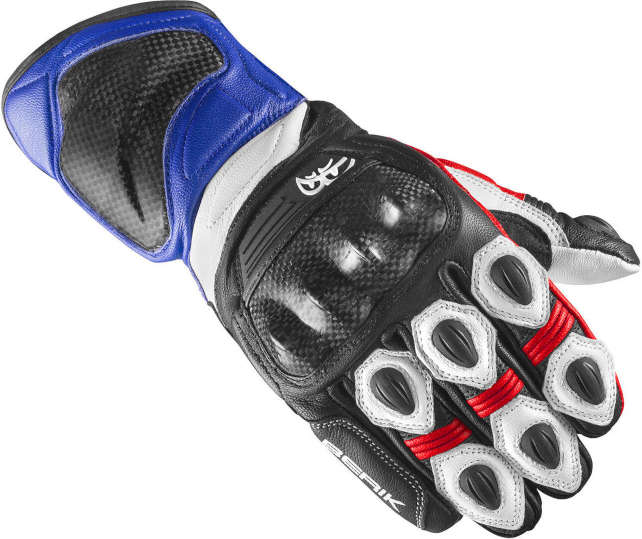 Berik TX-1 Pro Guantes de motocicleta - Negro Blanco Rojo Azul (S)