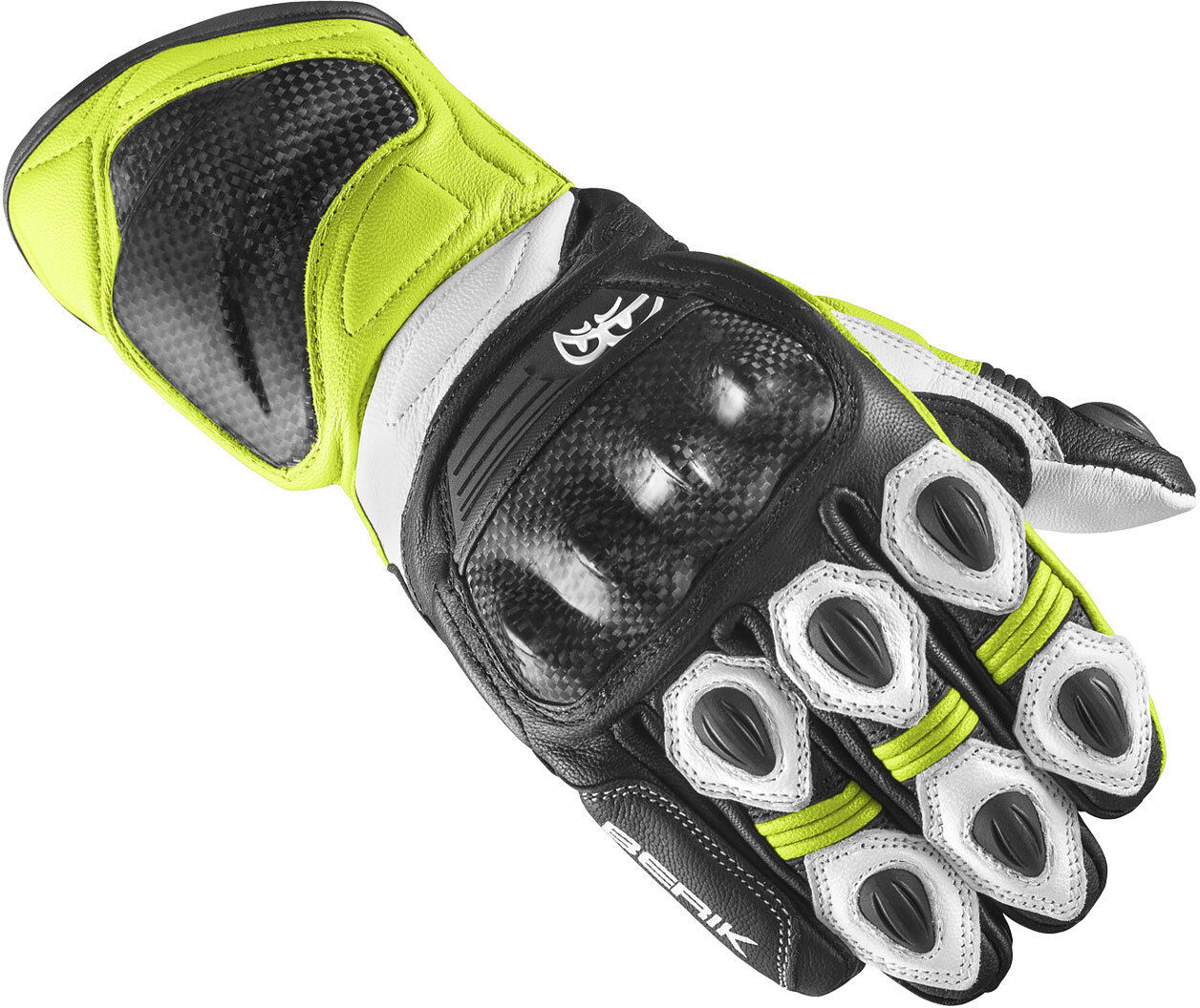 Berik TX-1 Pro Guantes de motocicleta - Negro Blanco Amarillo (M)