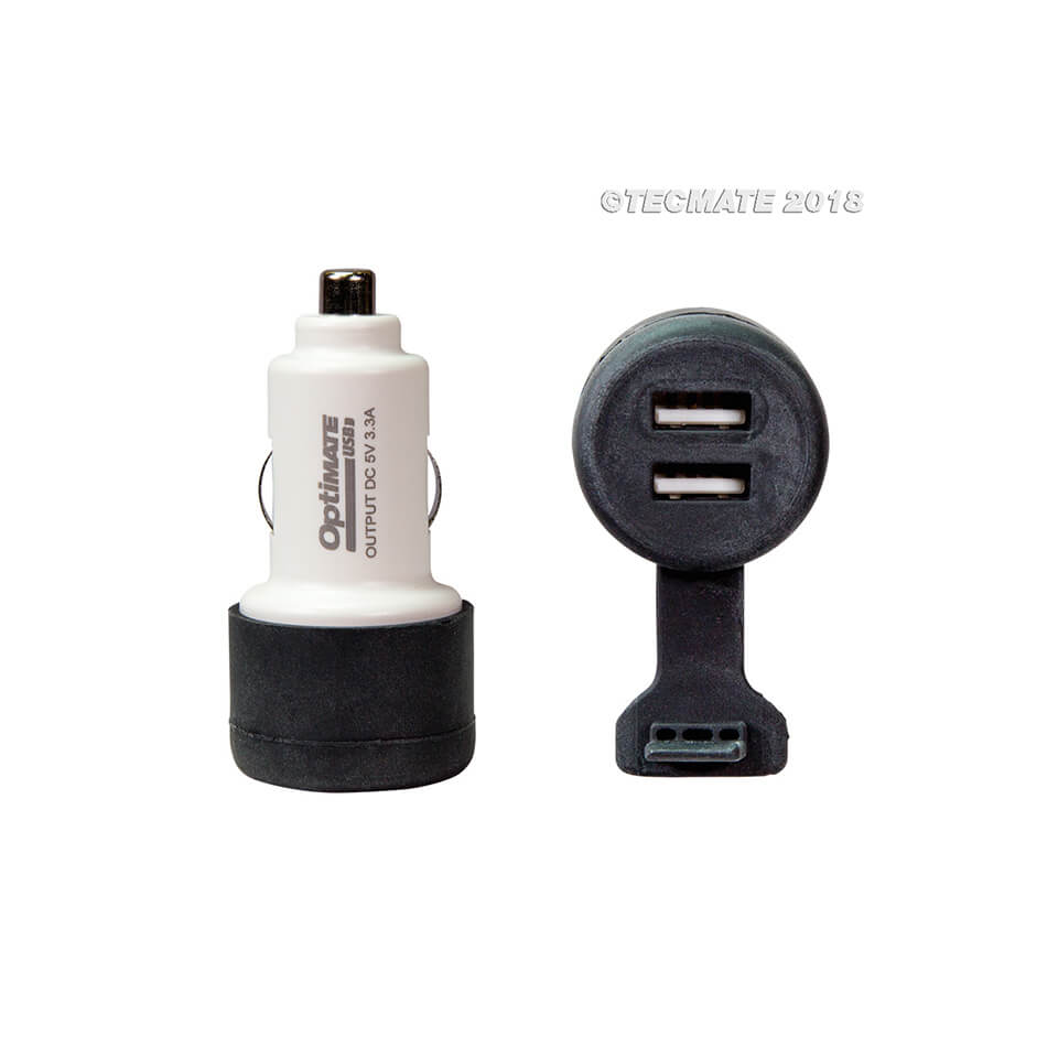 OPTIMATE Adaptador de carga enchufe de enchufe de coche a 2x USB (No.106) -