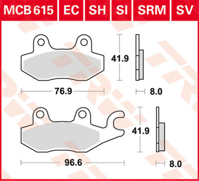 TRW Lucas Forro de freno MCB615 -