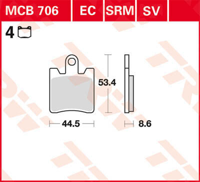 TRW Lucas Almohadilla de freno MCB706 -