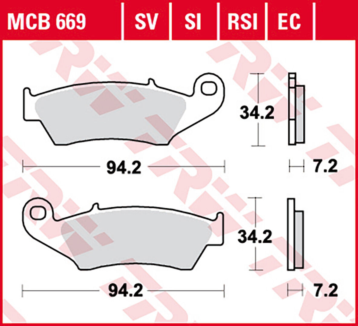 TRW Lucas pastilla de freno MCB669SI Sinter Offroad -