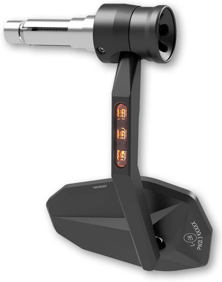 HIGHSIDER Espejo final del manillar  VICTORY RIM con intermitentes LED - Negro