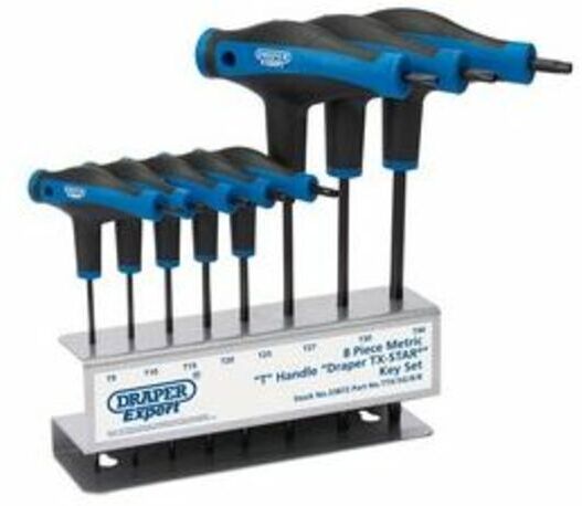 Draper Juego de 8 teclas macho Torx® con manched -