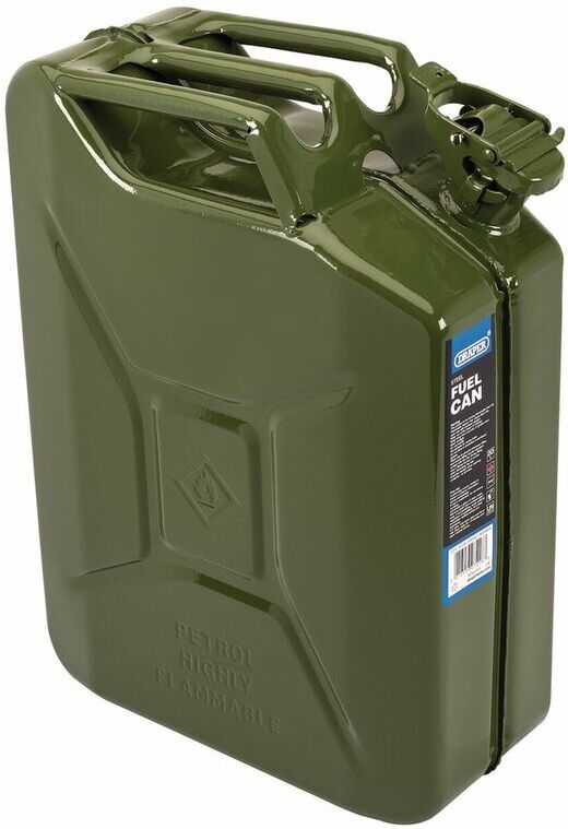 Draper Lata de combustible de acero - verde 20L -  (10 mm)