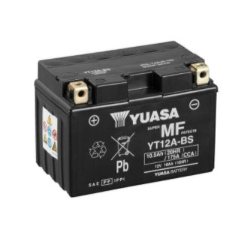 YUASA Batería   W/C sin mantenimiento activada de fábrica - YT12A FA Batería libre de mantenimiento -