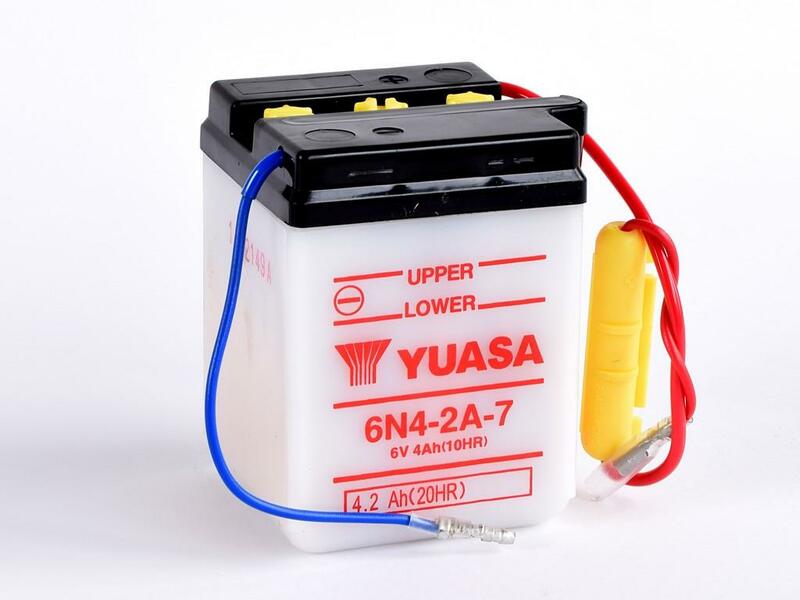 YUASA Batería  Convencional Sin Acid Pack - 6N4-2A-7 Batería sin paquete ácido -