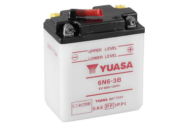 YUASA Batería  Convencional Sin Acid Pack - 6N6-3B Batería sin paquete ácido -