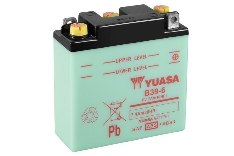 YUASA Batería  Convencional Sin Acid Pack - B39-6 Batería sin paquete ácido -