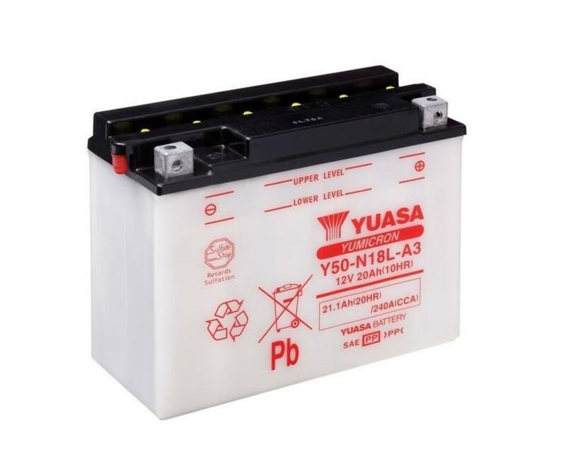 YUASA Batería  Convencional Sin Acid Pack - Y50-N18L-A3 Batería sin paquete ácido -