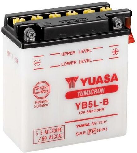 YUASA Batería  Convencional Sin Acid Pack - YB5L-B Batería sin paquete ácido -