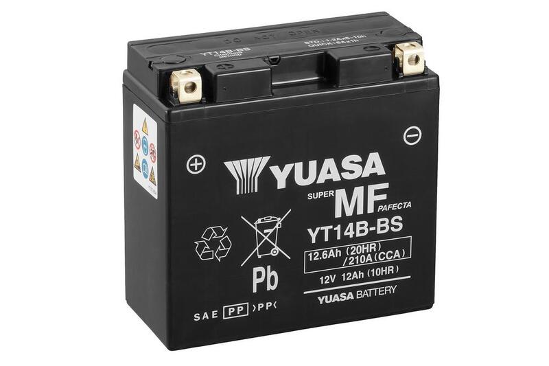 YUASA Batería W/C sin mantenimiento activada de fábrica - YT14B FA Batería libre de mantenimiento -