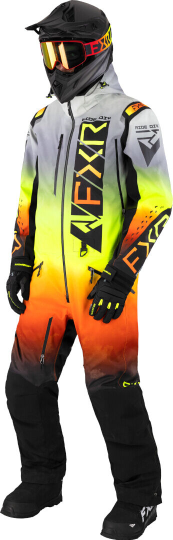 FXR Helium Lite 2023 Traje de moto de nieve de una pieza - Gris Naranja (S)