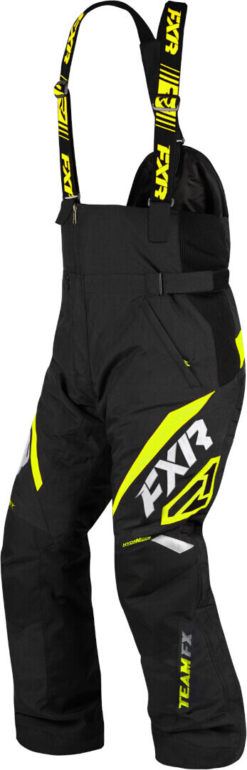 FXR Team FX 2023 Pantalones baberos para motos de nieve - Negro Amarillo (L)