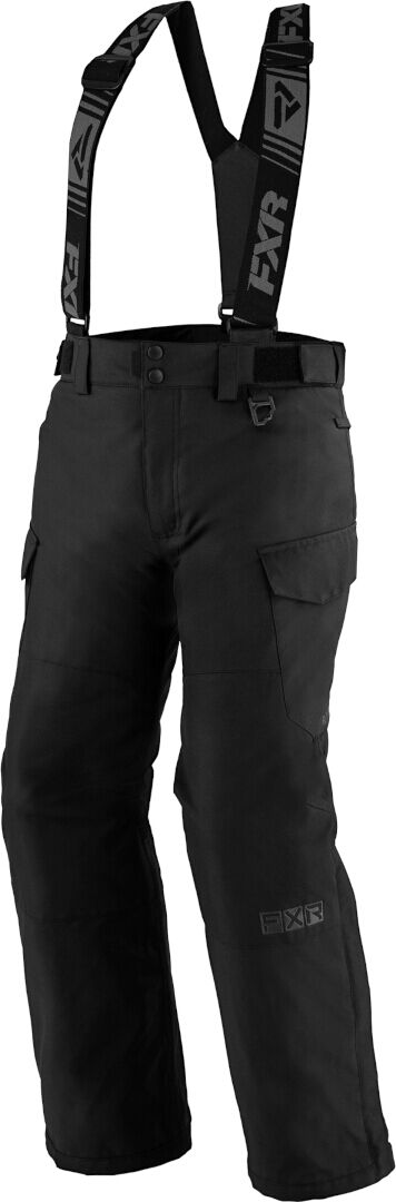FXR Kicker Pantalones baberos para motos de nieve juveniles - Negro (2XL 38)