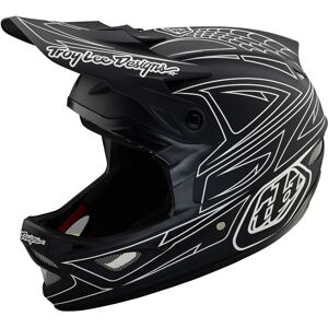 Lee D3 Fiberlite Spiderstripe Casco de descenso - Negro Blanco (XL)