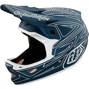 Lee D3 Fiberlite Spiderstripe Casco de descenso - Blanco Turquesa Azul (M)