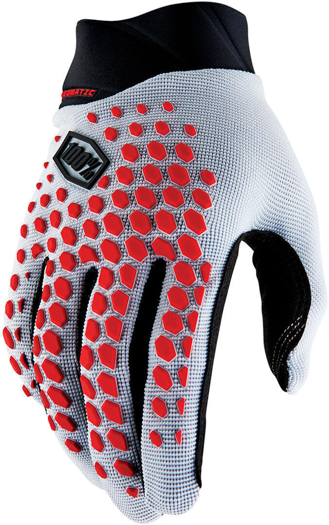 100% Geomatic Guantes de bicicleta - Gris Rojo (XL)