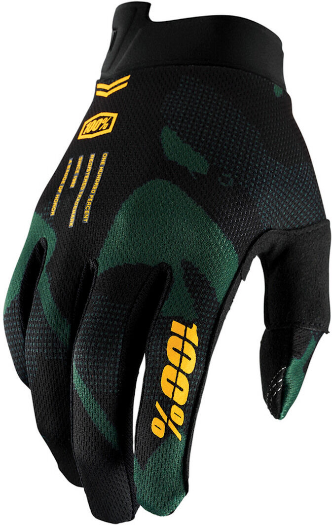 100% iTrack Sentinel Guantes de bicicleta - Negro Verde (L)