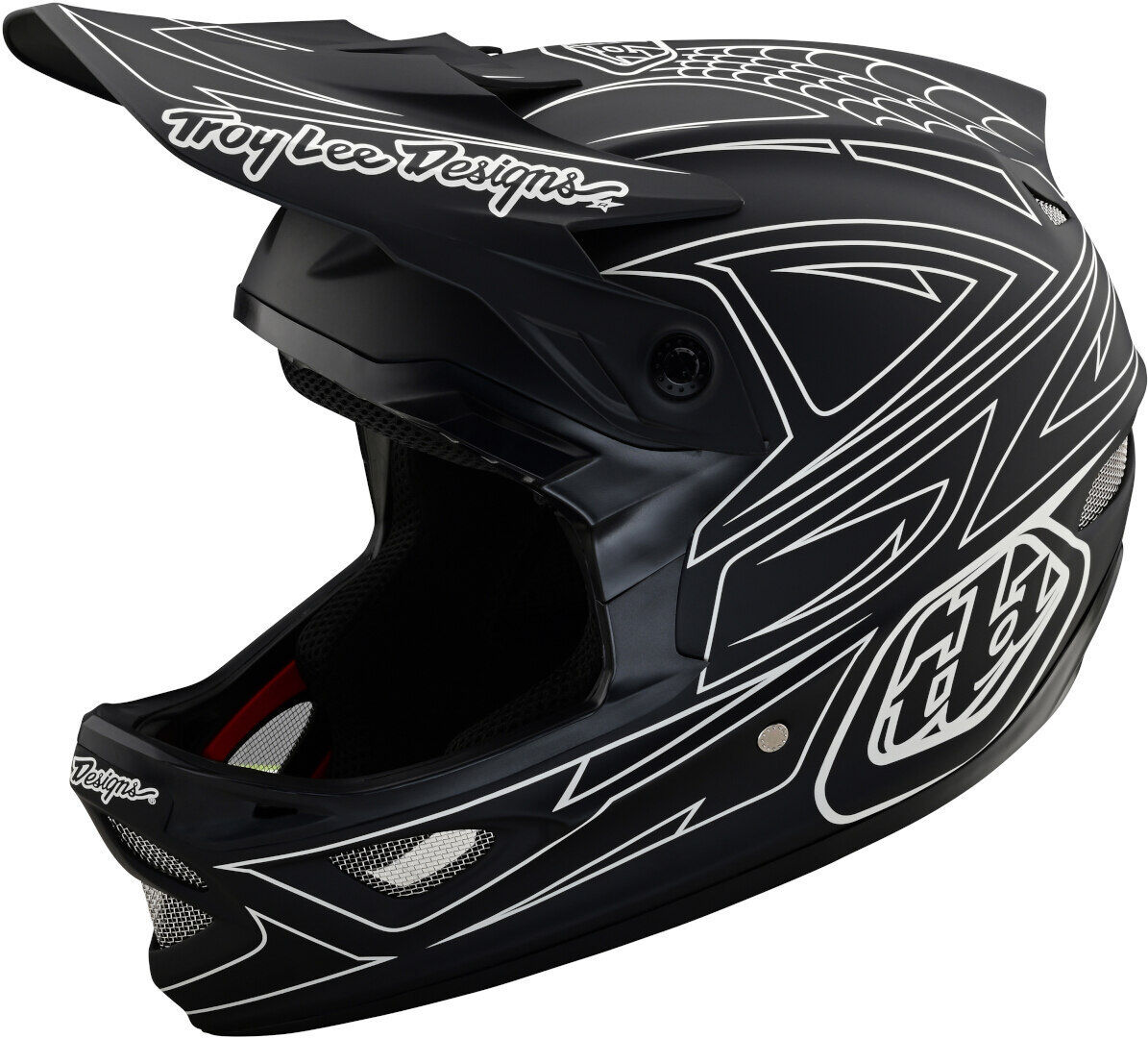 Lee D3 Fiberlite Spiderstripe Casco de descenso - Negro Blanco