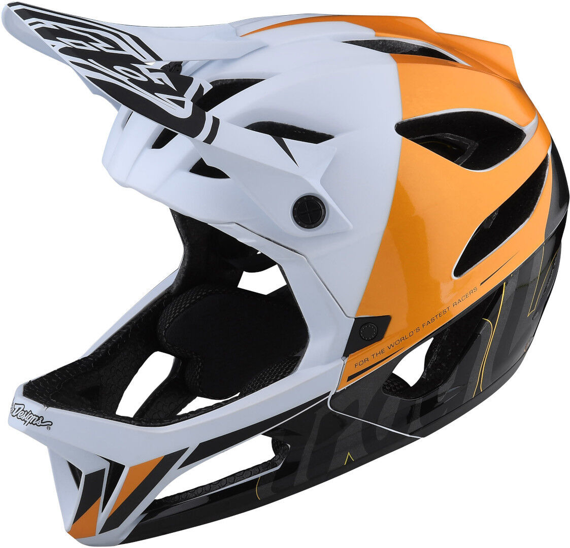 Lee MIPS Stage Nova Casco de descenso - Blanco Amarillo (XS S)