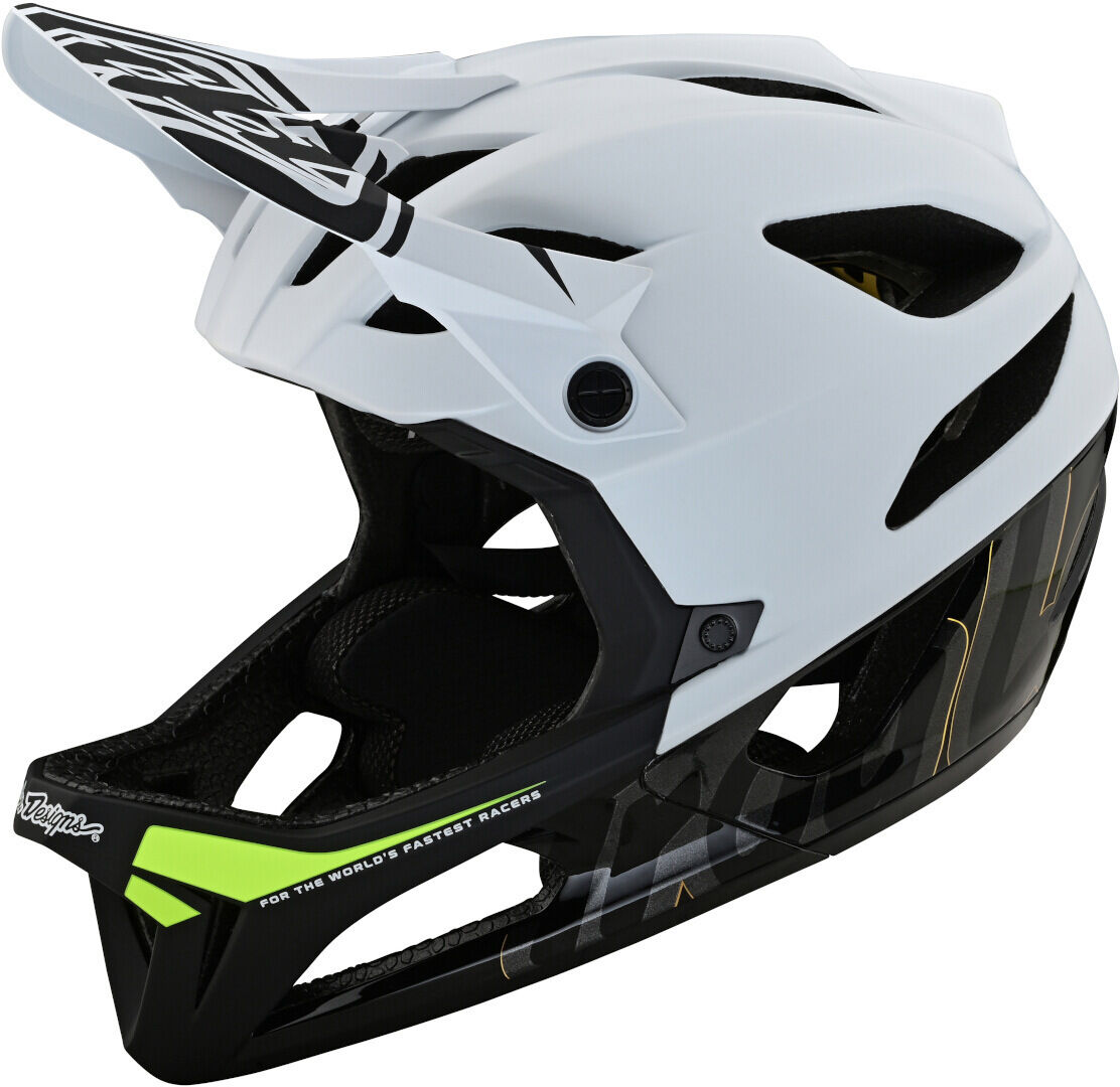 Lee Stage MIPS Signature Casco de descenso - Blanco Verde (XL 2XL)