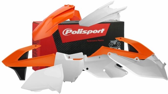 POLISPORT Kit plástico color original (2016) naranja/blanco/negro KTM -