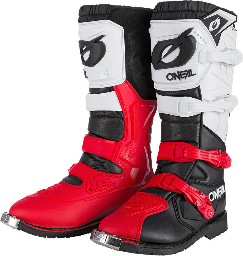 Oneal Rider Pro Botas de Motocross - Negro Blanco Rojo (41)