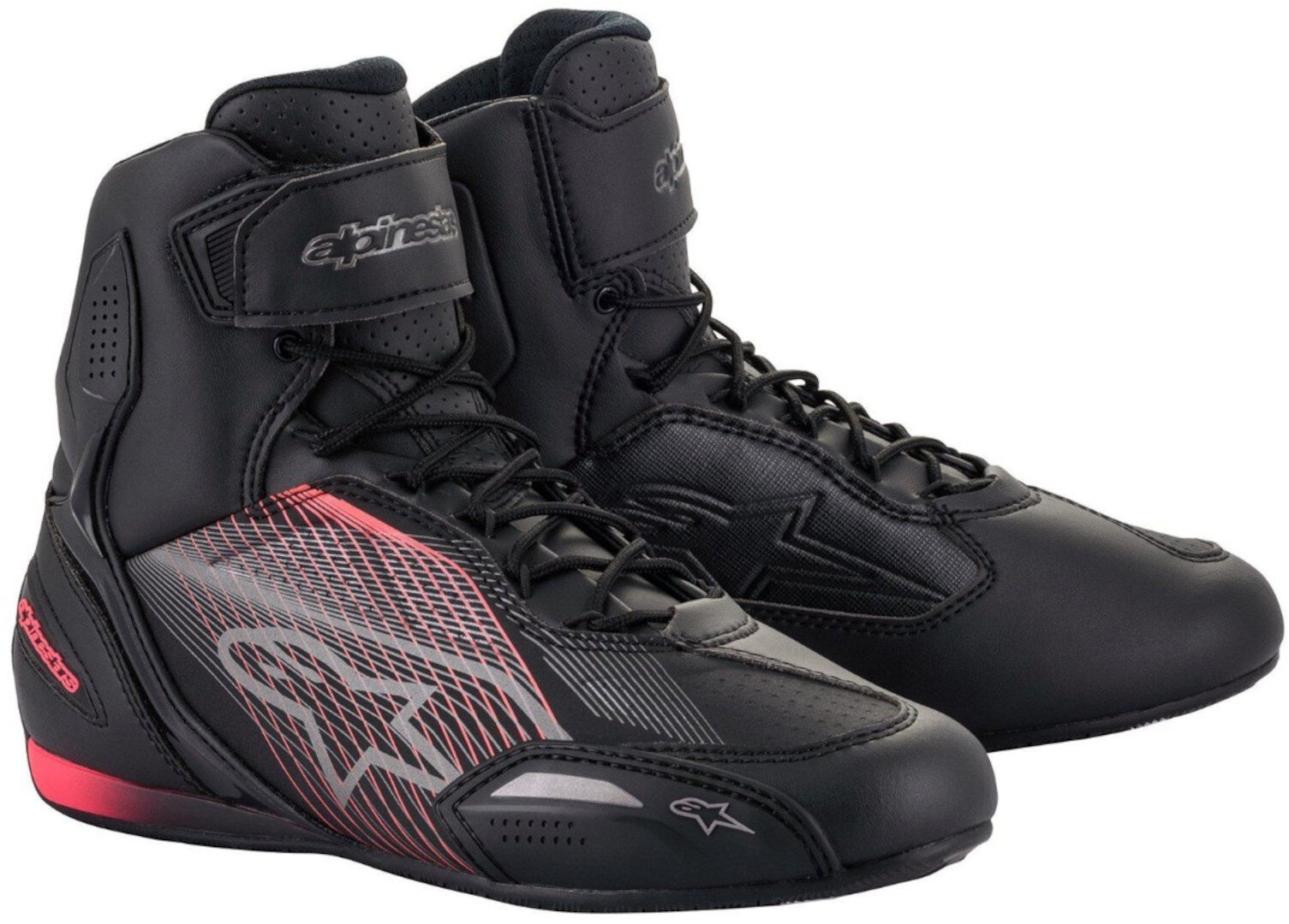 Alpinestars Stella Faster 3 Zapatos de motor para mujer - Negro Gris Rosa (38)