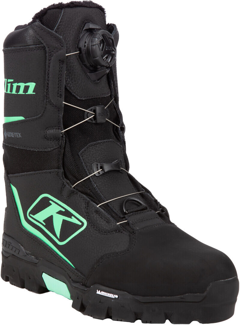 Klim Aurora GTX BOA 2023 Botas de moto de nieve para mujer - Negro Verde (42)