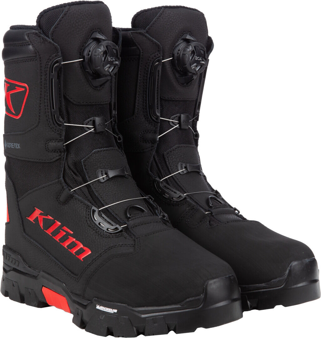 Klim Klutch GTX BOA Botas para motos de nieve - Negro Rojo (47 48)