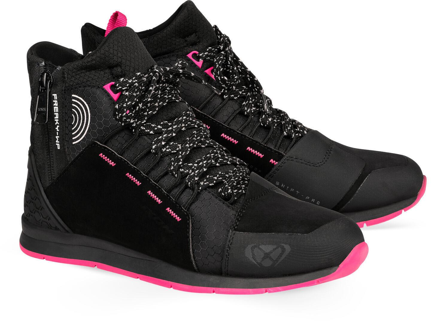 Ixon Freaky WP Zapatos de moto para mujer - Negro Rosa (40)
