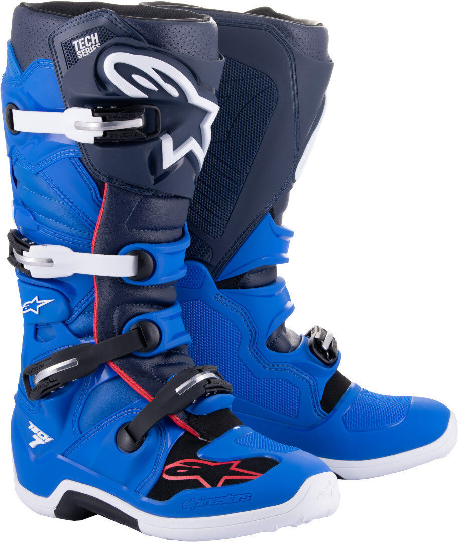 Alpinestars Tech 7 Botas de motocross - Blanco Azul (44 45)