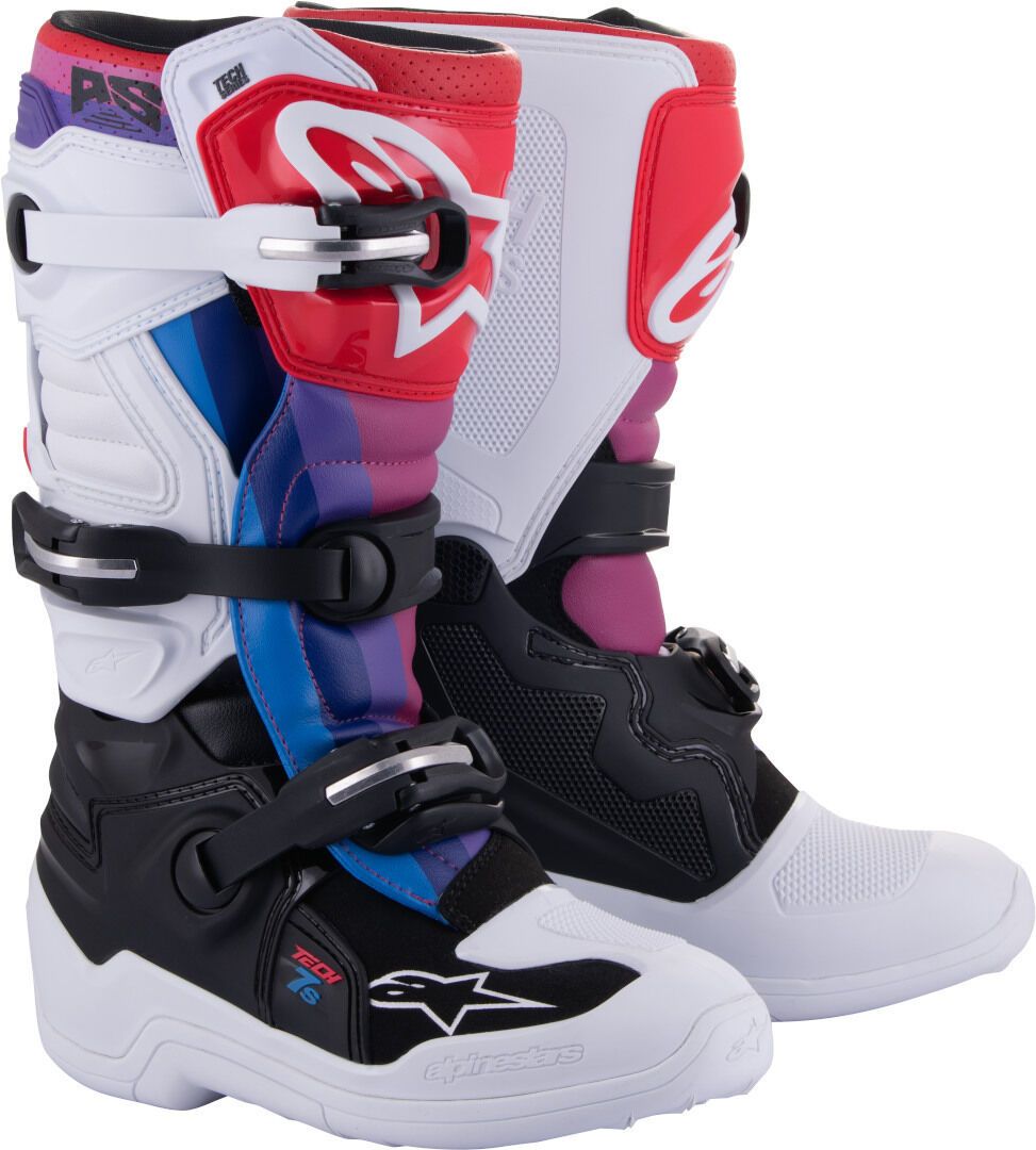 Alpinestars Tech 7S Botas juveniles de motocross - Negro Blanco Rojo (40 41)