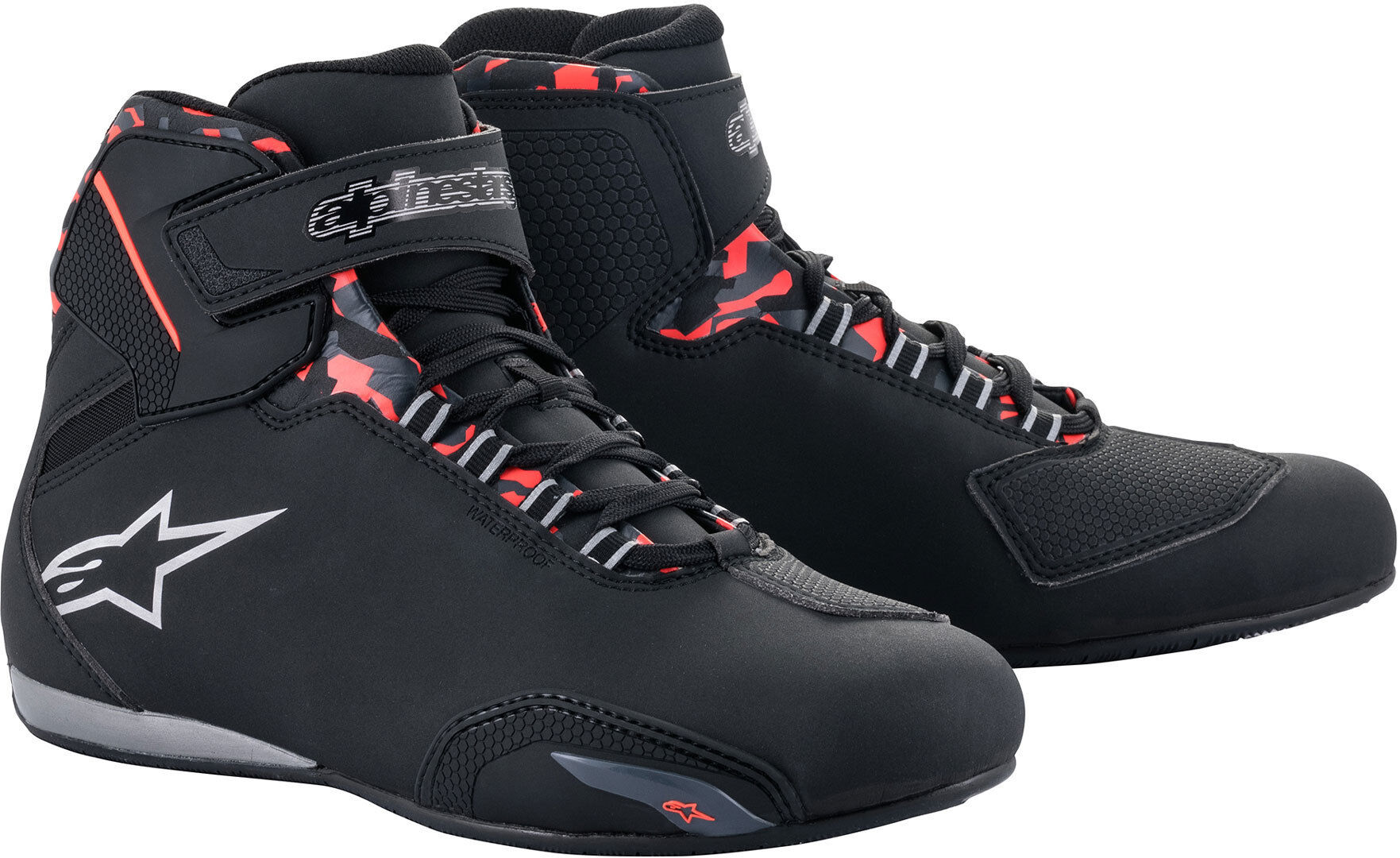 Alpinestars Sektor Zapatos impermeables moto - Negro Gris Rojo (39)