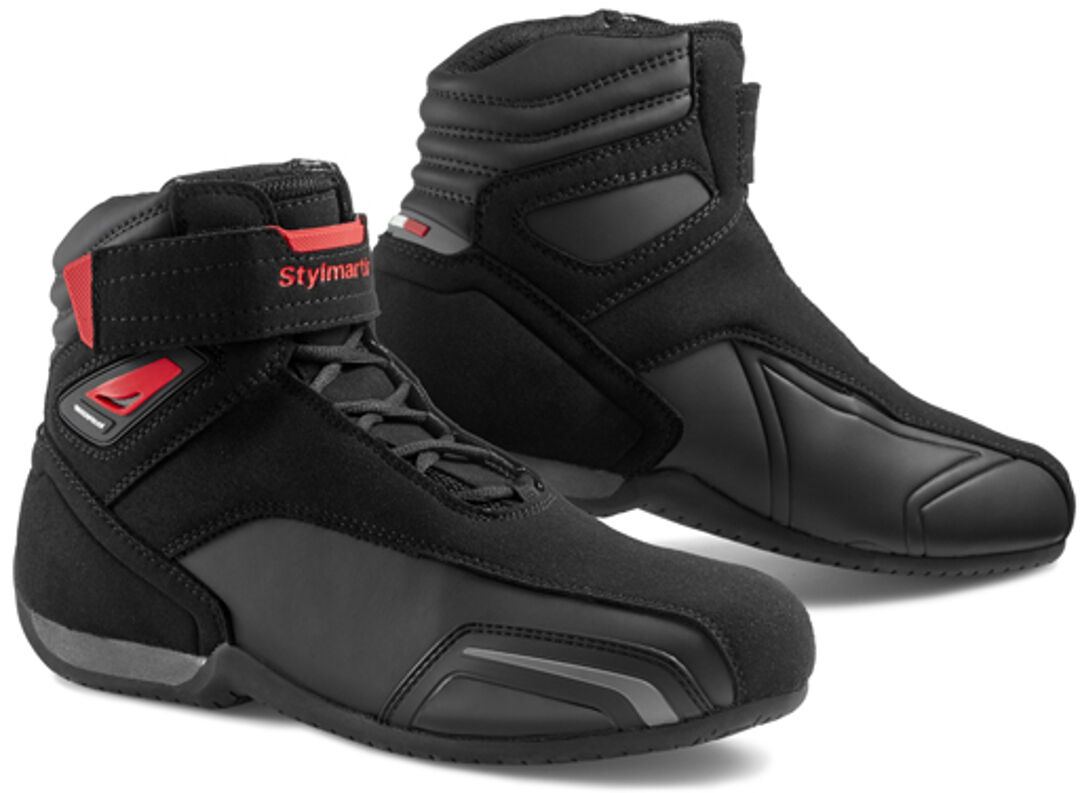 Stylmartin Vector Zapatos de moto - Negro Rojo (46)