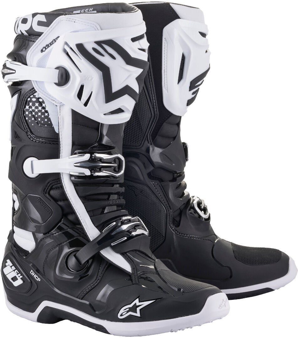 Alpinestars Tech 10 Botas de Motocross - Negro Blanco (48)